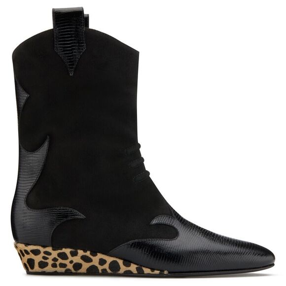 Giuseppe Zanotti Hadley Women's Black Leather Suede Fashion Boot Size 7.… - Picture 2 of 15